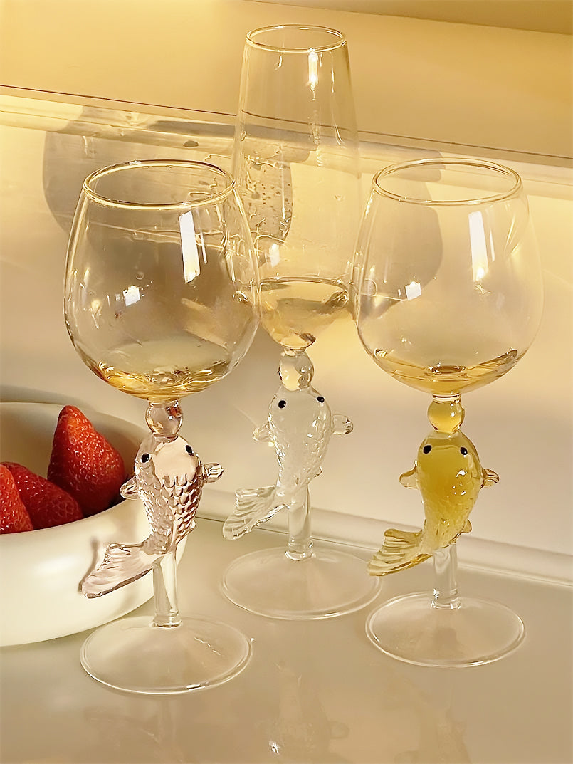 Creative New Year Goldfish Handle Wine Glass – CYL