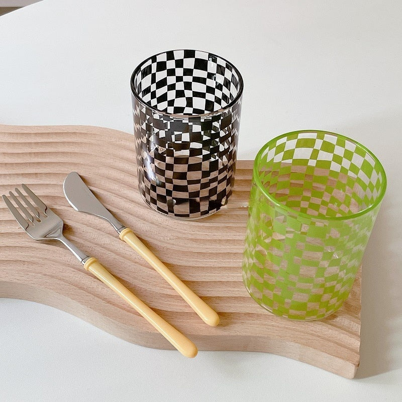 Checkerboard Glass Cup – CYL