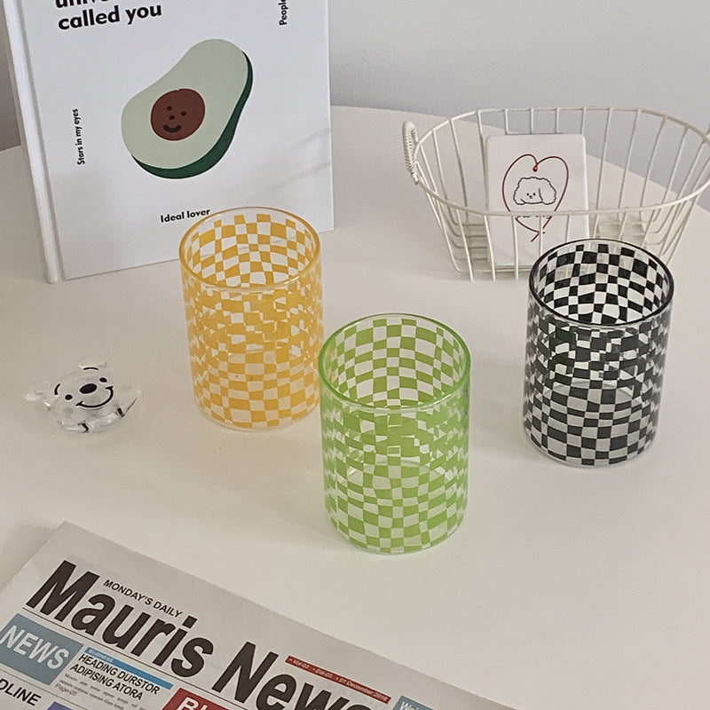 Checkerboard Glass Cup – CYL